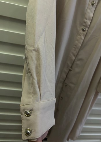 Bej Uzun Kollu Keten Tunik - Görsel 2