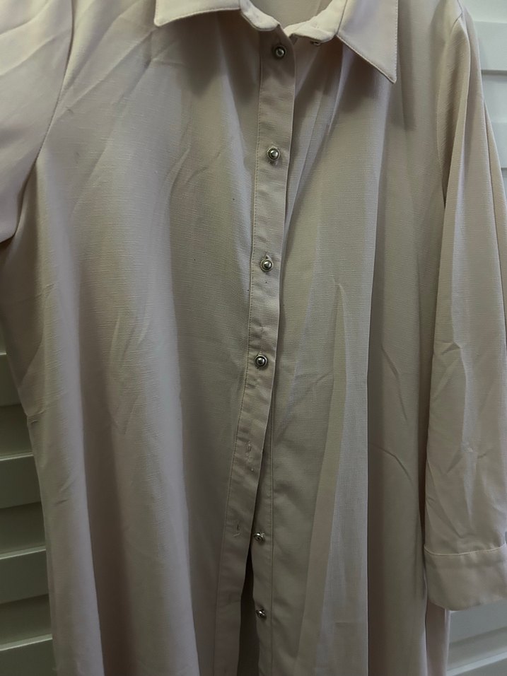 Bej Uzun Kollu Keten Tunik - Görsel 3