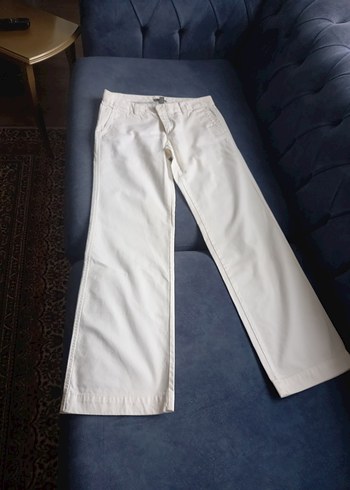 Orjinal GAP 2 NO 38 BEDEN Beyaz Regular Fit Kadın Kumaş Pantolon