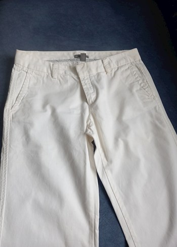 Gap Orjinal GAP 2 NO 38 BEDEN Beyaz Regular Fit Kadın Kumaş Pantolon
