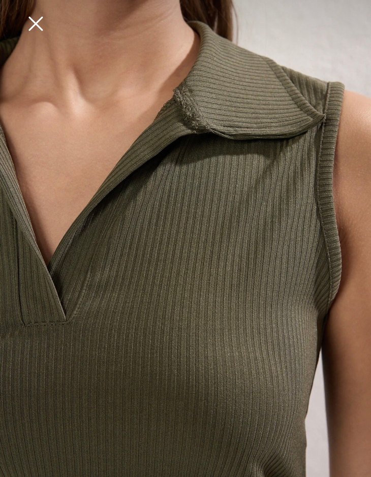 V Yaka Kolsuz Mini Crop Top - Görsel 4