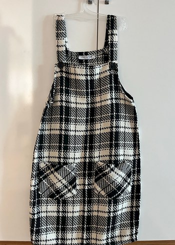 Kadın Siyah Kareli Triko Midi Elbise - Görsel 3