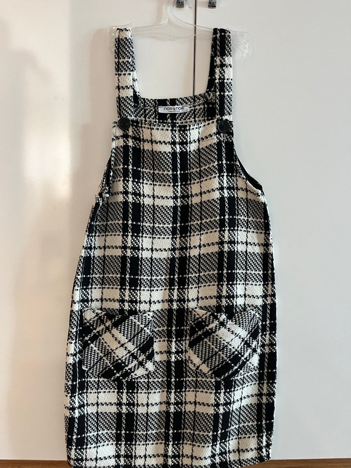 Kadın Siyah Kareli Triko Midi Elbise - Görsel 3