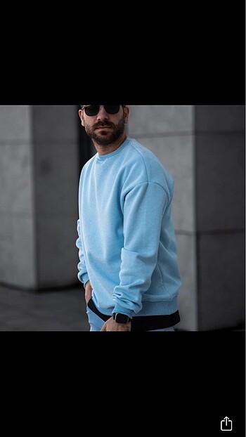 çok açık mavi sweat