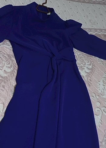 Uzun Kollu  krep Elbise - Görsel 2