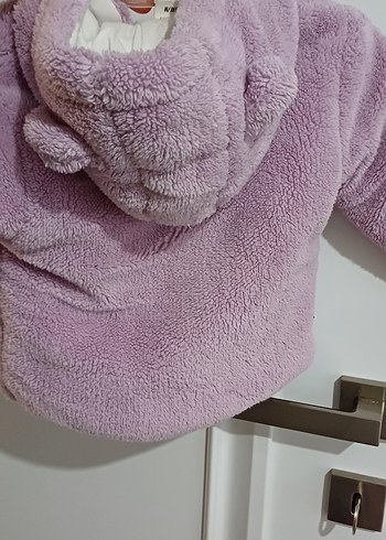 Kız Çocuk Lila Düğmeli Polar Ceket - Görsel 3