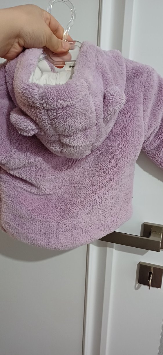 Kız Çocuk Lila Düğmeli Polar Ceket - Görsel 3