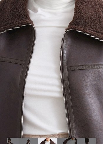 Kahverengi Kürklü Deri Ceket - Görsel 2