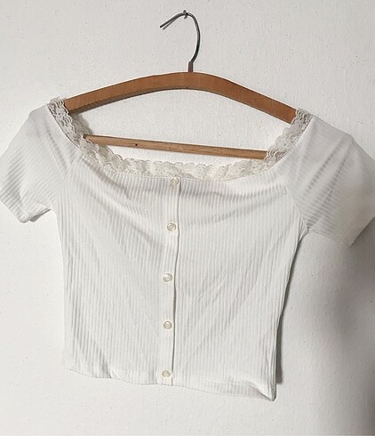Dantelli beyaz crop