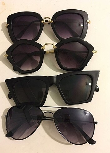 4 adet bayan güneş gözlüğü 