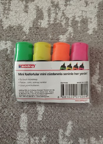 Edding 7 mini fosforlu kalemler - Görsel 2