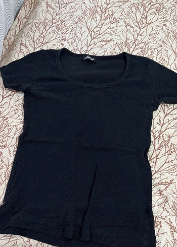 Siyah Kısa Kollu Hamile Tişört - Görsel 2