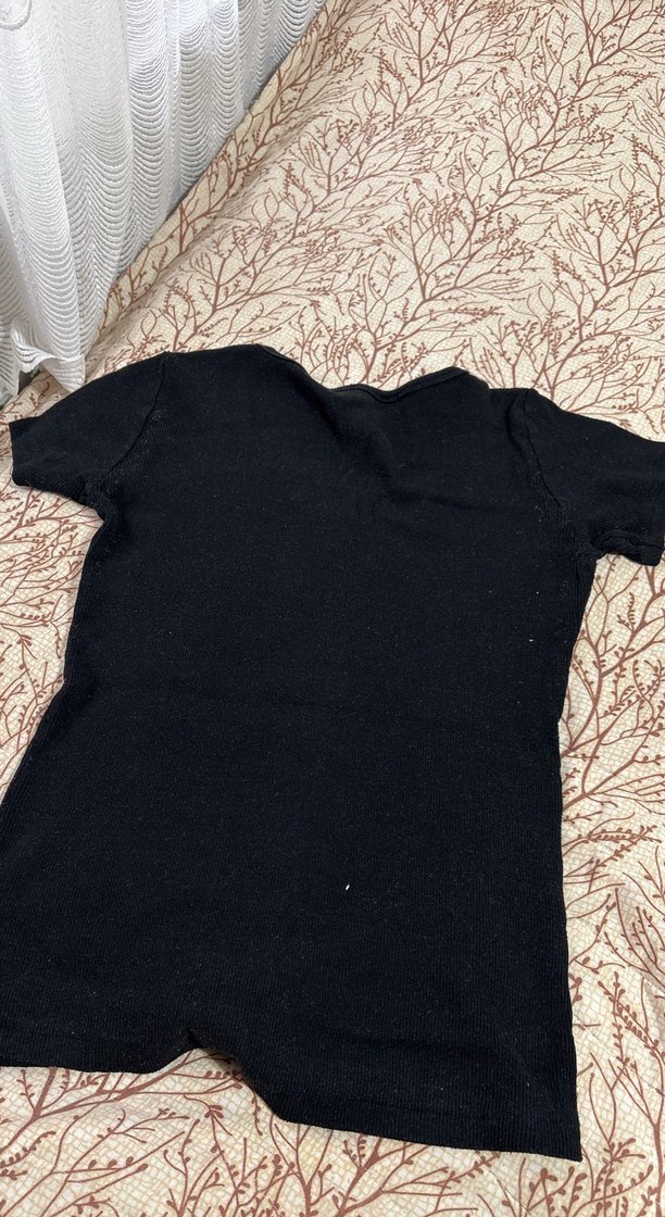 Siyah Kısa Kollu Hamile Tişört - Görsel 4