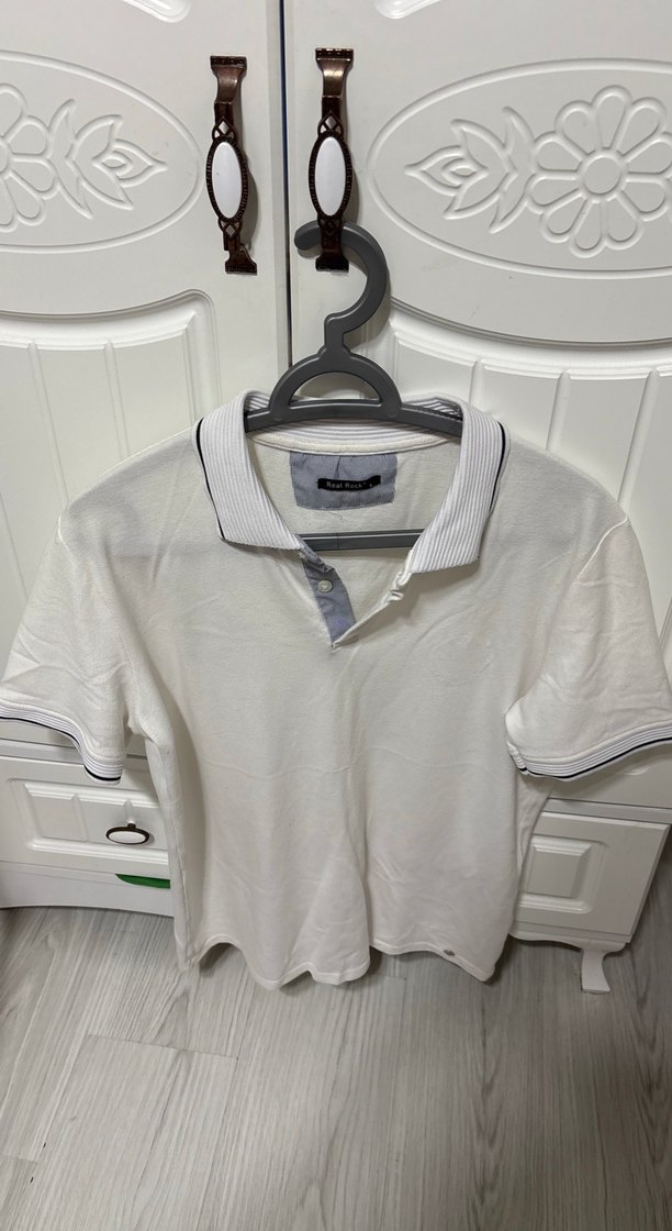 Erkek Beyaz Polo Yaka Kısa Kollu Tişört - Görsel 2
