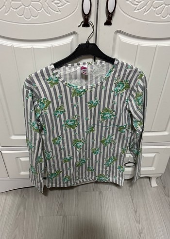 Kız Çocuk Uzun Kollu Çiçekli Bluz - Görsel 2