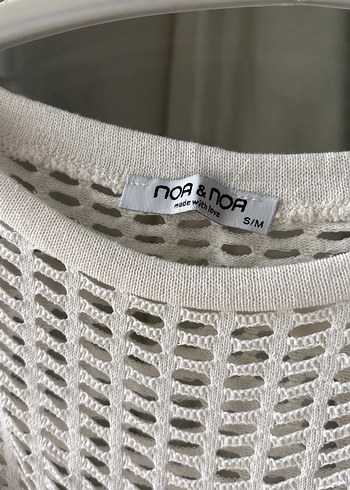 Beyaz Örgü Uzun Kollu Kadın Bluz - Görsel 6