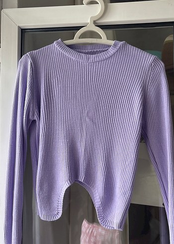Mor Fitilli Kadın Triko Kazak - Görsel 2