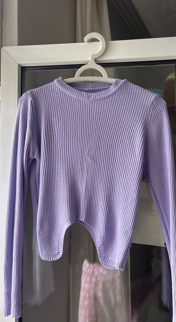 Mor Fitilli Kadın Triko Kazak - Görsel 2