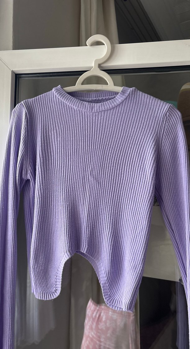 Mor Fitilli Kadın Triko Kazak - Görsel 5