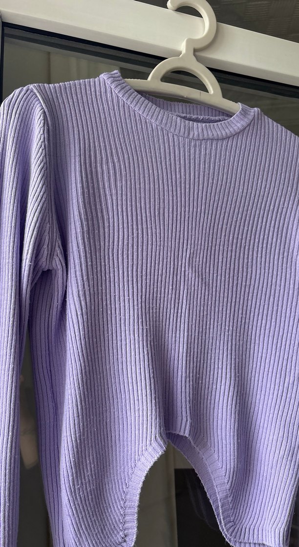 Mor Fitilli Kadın Triko Kazak - Görsel 3