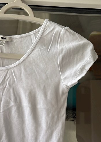 Kız Çocuk Beyaz Kısa Kollu Basic Tişört - Görsel 5