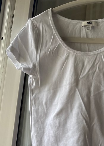 Kız Çocuk Beyaz Kısa Kollu Basic Tişört - Görsel 4