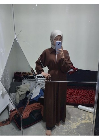 Kadın Kahverengi Midi Etnik Desenli elbise - Görsel 2