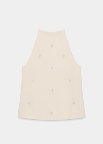 Zara boncuklu halter top - M beden - Görsel 2