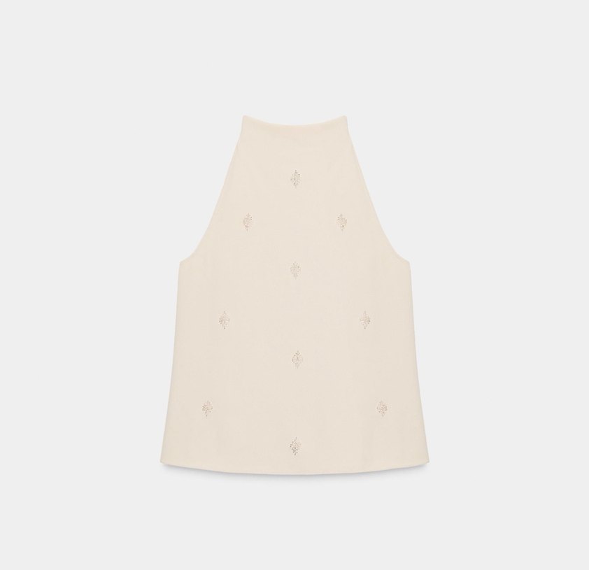 Zara boncuklu halter top - M beden - Görsel 2