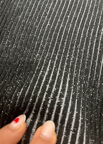 Kadın Siyahlı grili Kısa Kollu Boğazlı Triko Kazak - Görsel 3