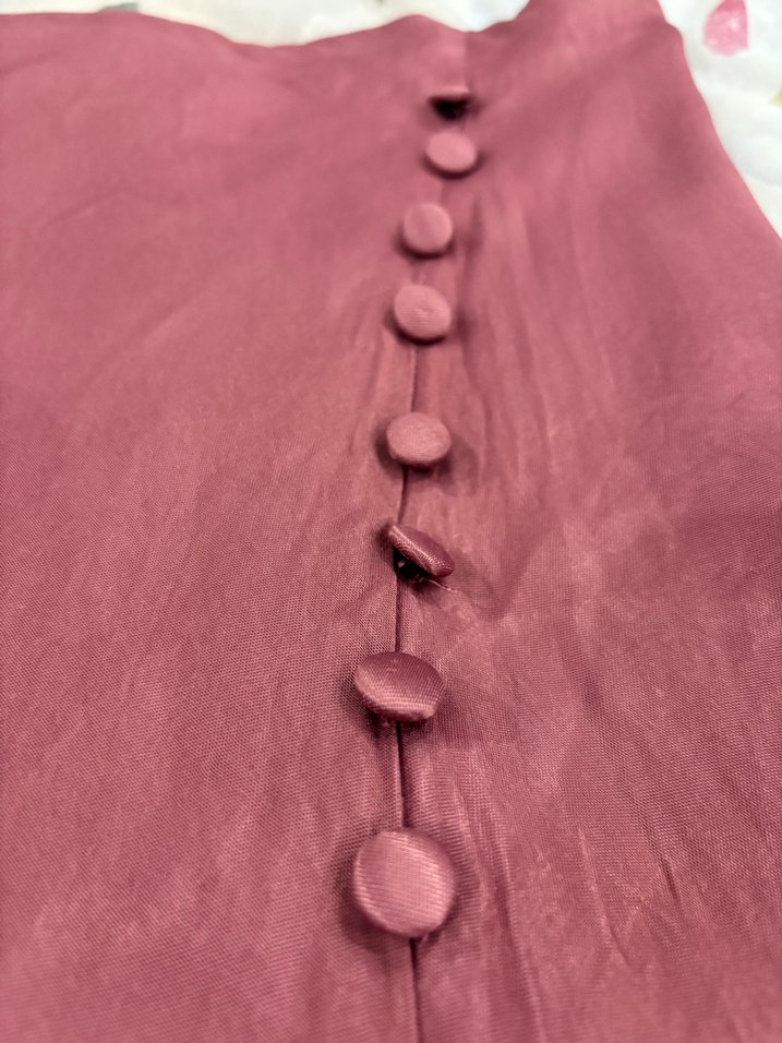 Gül kurusu Kadın Uzun Saten Etek - Görsel 2