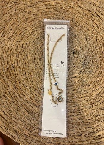 316L Paslanmaz Çelik Zincir Detaylı Uzun Altın Kolye - Görsel 3