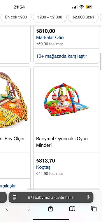 Beden Babymoll aktivite oyun halısı
