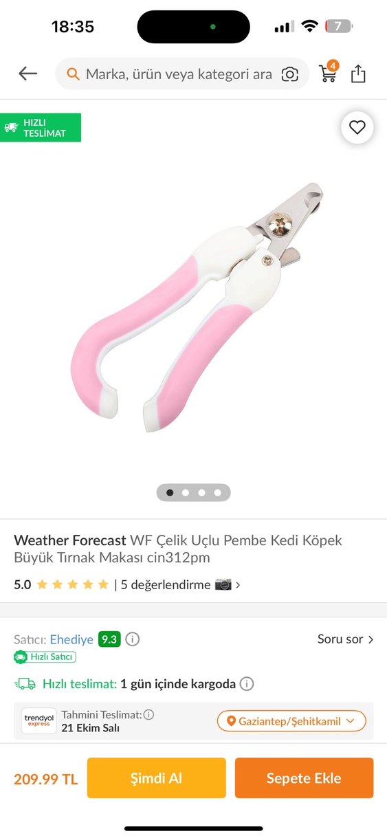 Pembe Kedi köpek Tırnak Makası - Görsel 4