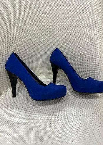 Saks Mavi Platform Topuklu Ayakkabı - Görsel 2