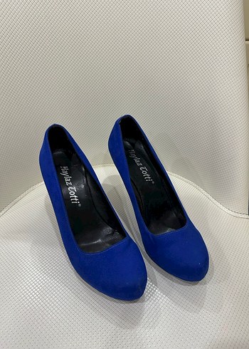 Saks Mavi Platform Topuklu Ayakkabı - Görsel 3