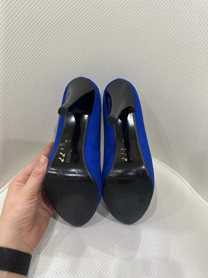 Saks Mavi Platform Topuklu Ayakkabı - Görsel 5