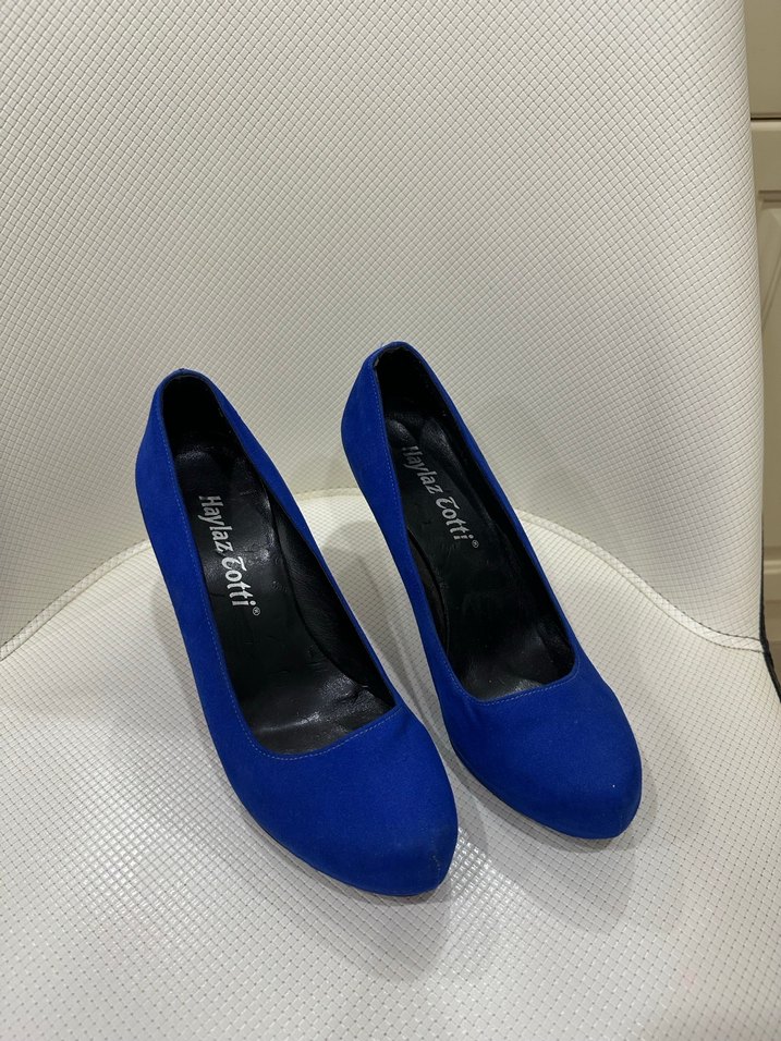 Saks Mavi Platform Topuklu Ayakkabı - Görsel 3