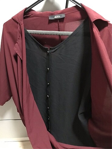 İkili görünen tek parça şifon çok şık bluz - Görsel 4