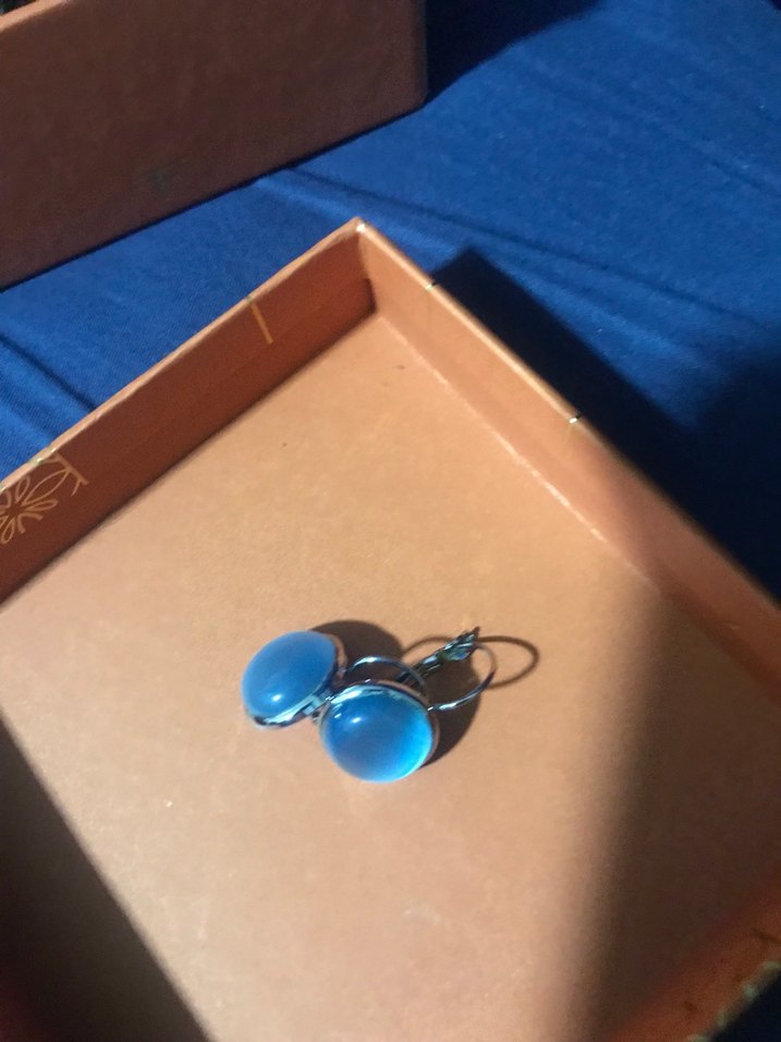 Parlak Mavi Bohem Midi Küpe(kedi gözü) - Görsel 3