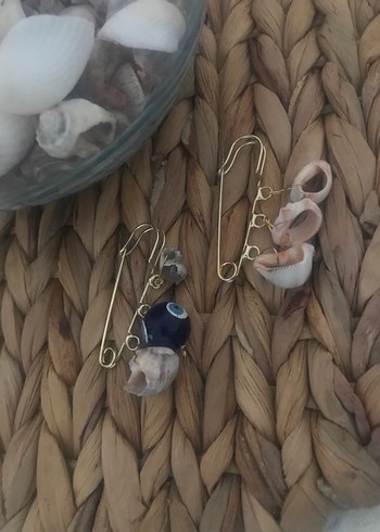 Mavi Boncuklu Deniz Kabuklu Broş - Görsel 4