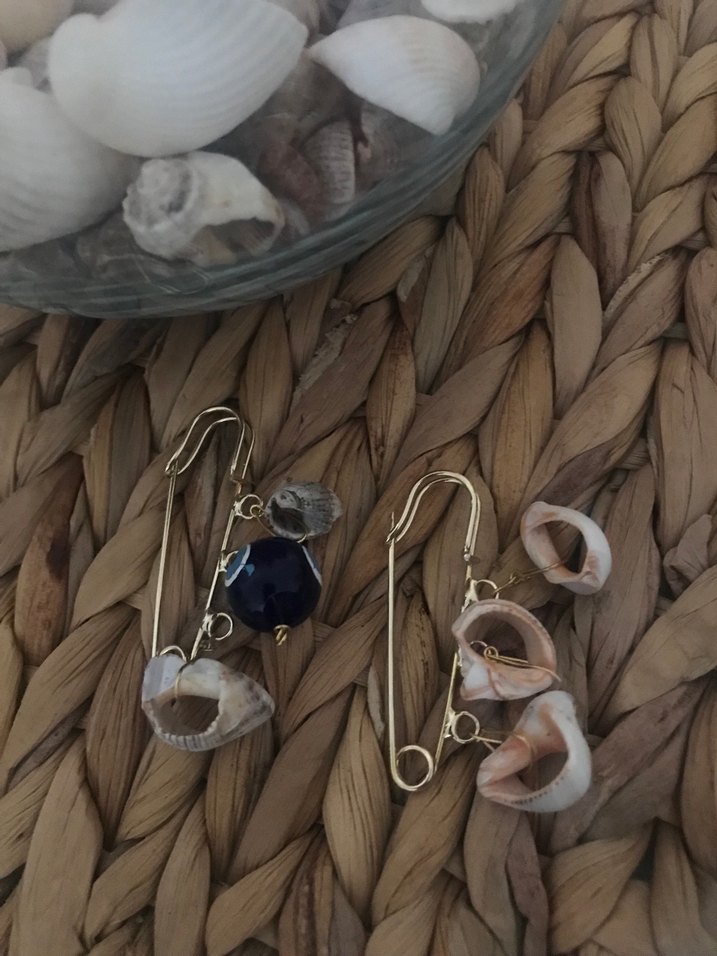 Mavi Boncuklu Deniz Kabuklu Broş - Görsel 2