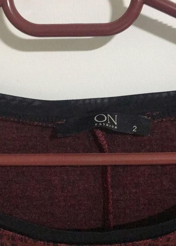 Bordo On triko kışlık bluz - Görsel 2