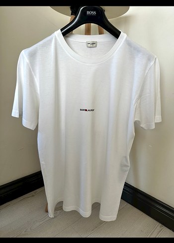 Saint Laurent Beyaz Minimal Tisort