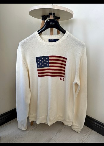 Polo Ralph Lauren Ralph Lauren Ekru Bayrakli Triko Kazak