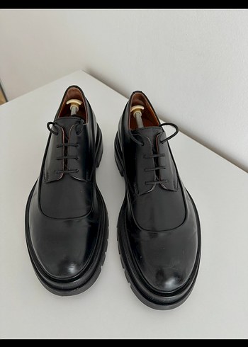 Santoni Sik Siyah Bagcikli Deri Ayakkabi