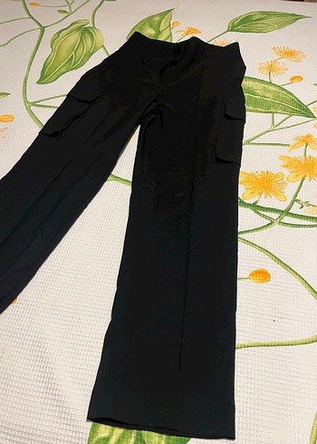 l Beden siyah Renk Siyah Kemerli Kadın Kumaş Pantolon