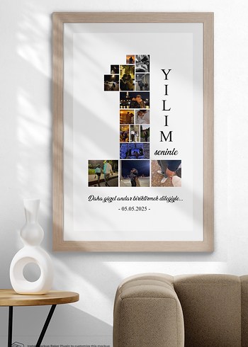 1.Seneye Özel Sevgili Poster A4 Çerçeveli