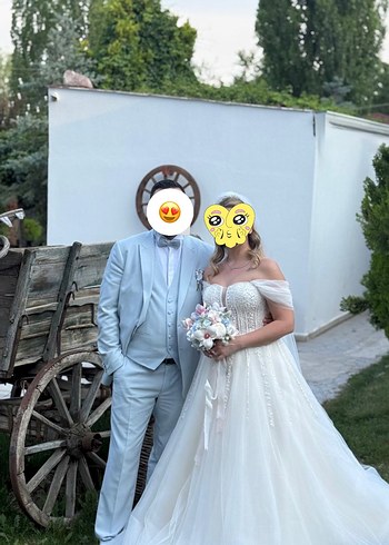 Gelinlik Straplez Beyaz Uzun Gelinlik