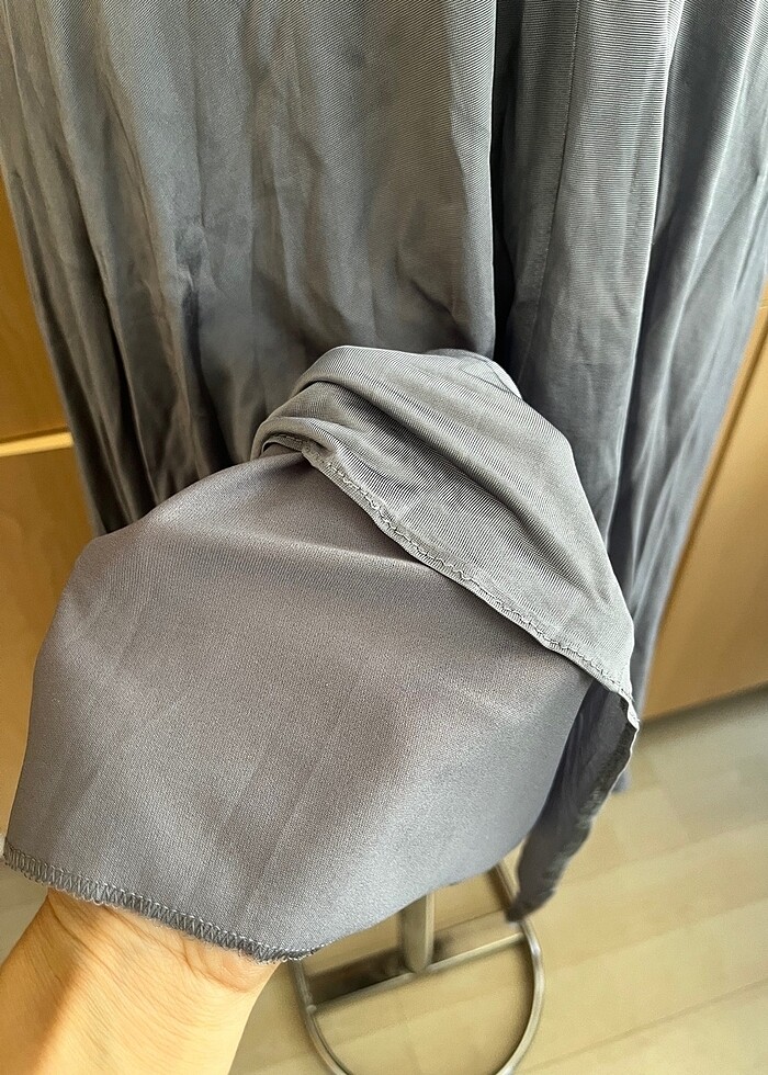 Gri  Abiye Elbise - Görsel 4